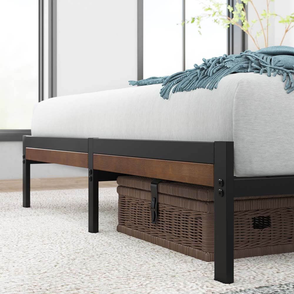 Kai Bamboo Wood and Metal Bed Frame Black Queen - Image 5