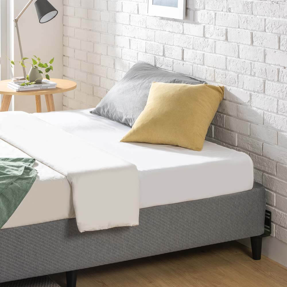 Keenan Fabric Bed Base Dark Grey Queen - Image 3