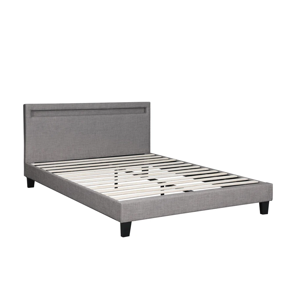 Lambeau Upholstered Bed Frame with LED - Queen - Image 2