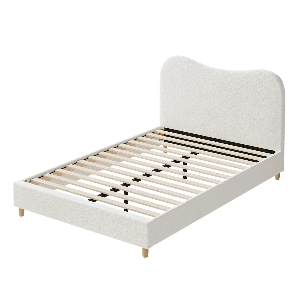 Lila Boucle Cloud Headboard Bed - Double - Image 4