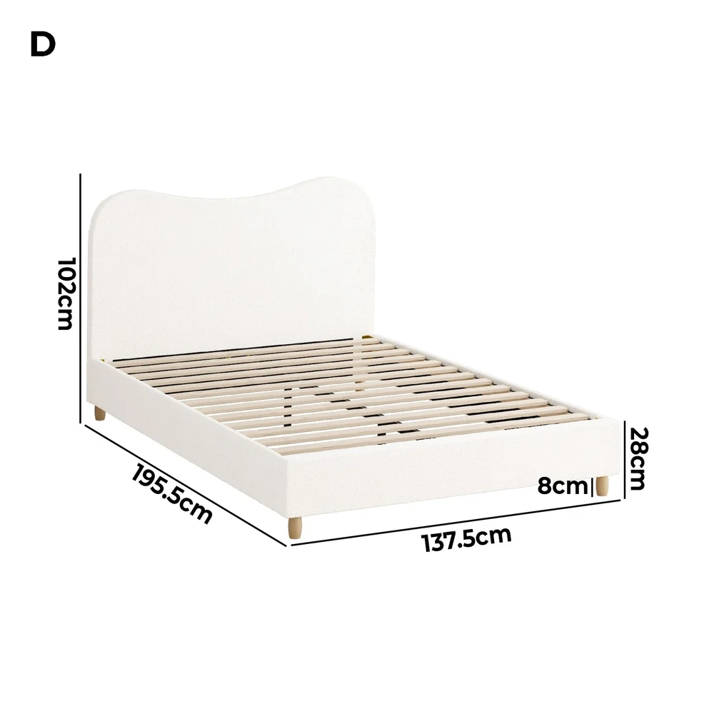 Lila Boucle Cloud Headboard Bed - Double - Image 9