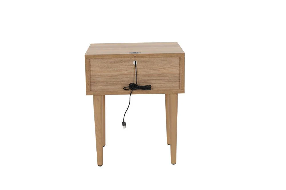 Loft Bedside Table 1 Shelf Oak - Image 6