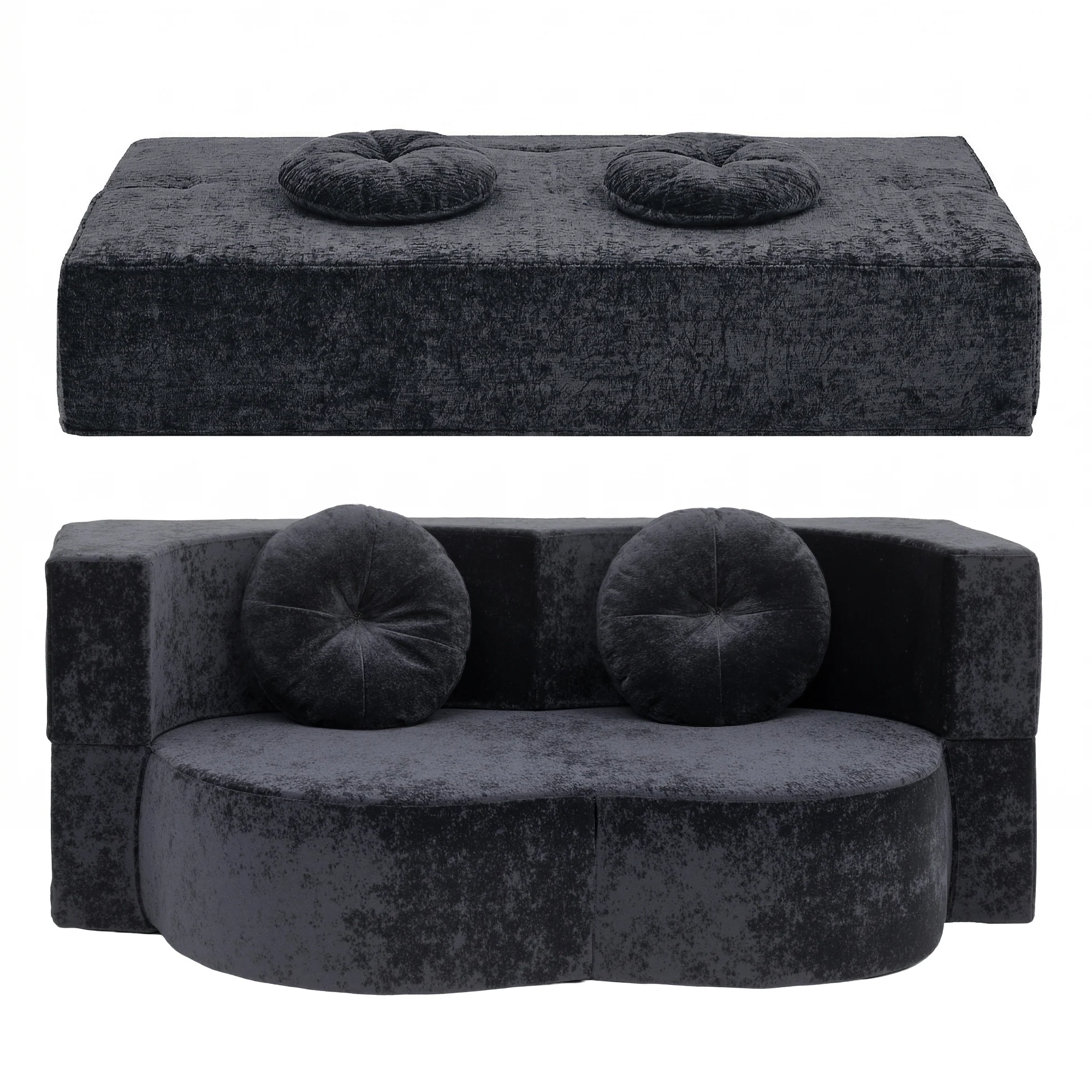 Luca 2-Seater Sofa Bed Grey - Image 3