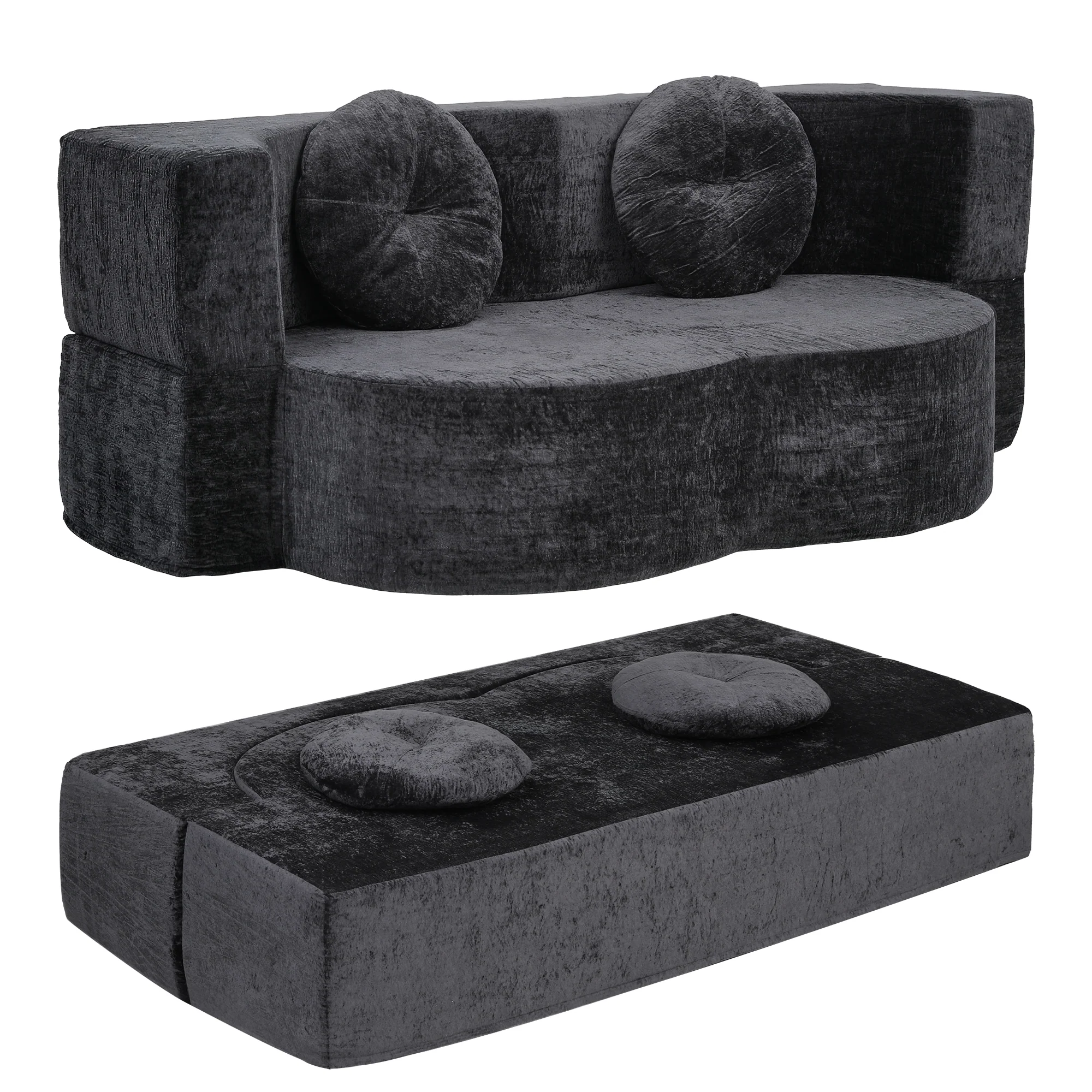 Luca 2-Seater Sofa Bed Grey - Image 9