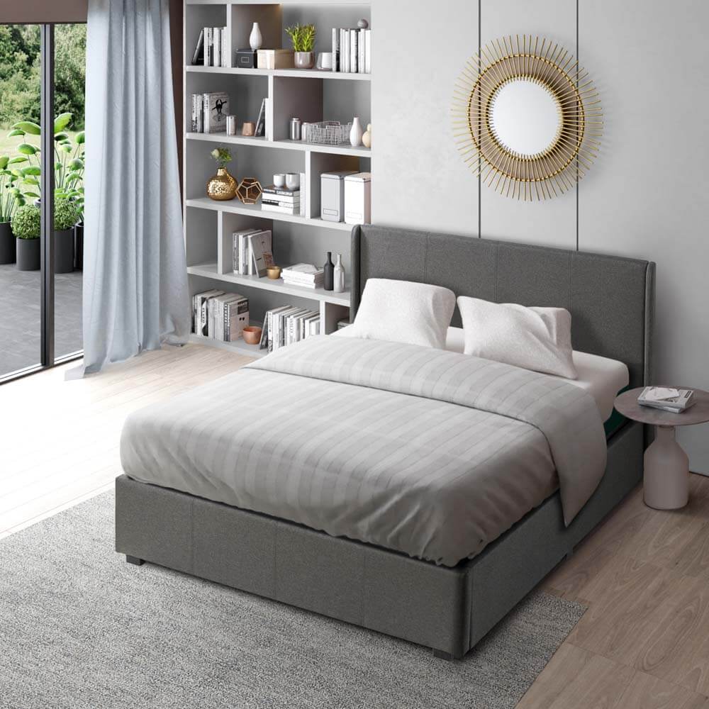 Maddon Gas Lift Bed Frame - Queen | Dark Grey - Image 3