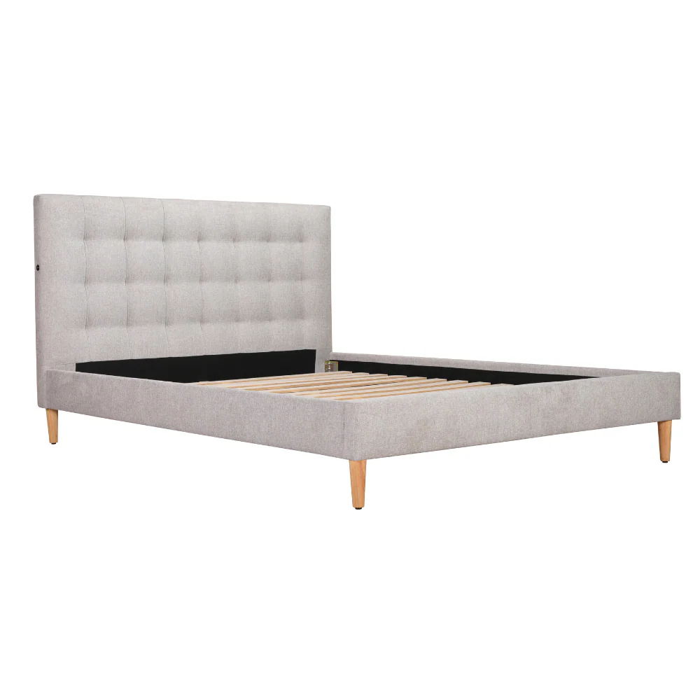 Mason Upholstered Queen Bed Frame With USB - Image 4