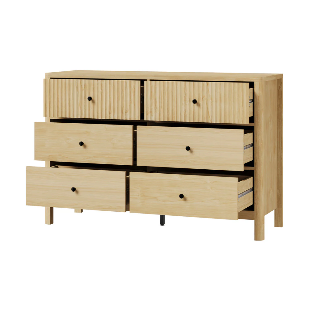 Mira 6 Drawer Chest Natural - Image 5