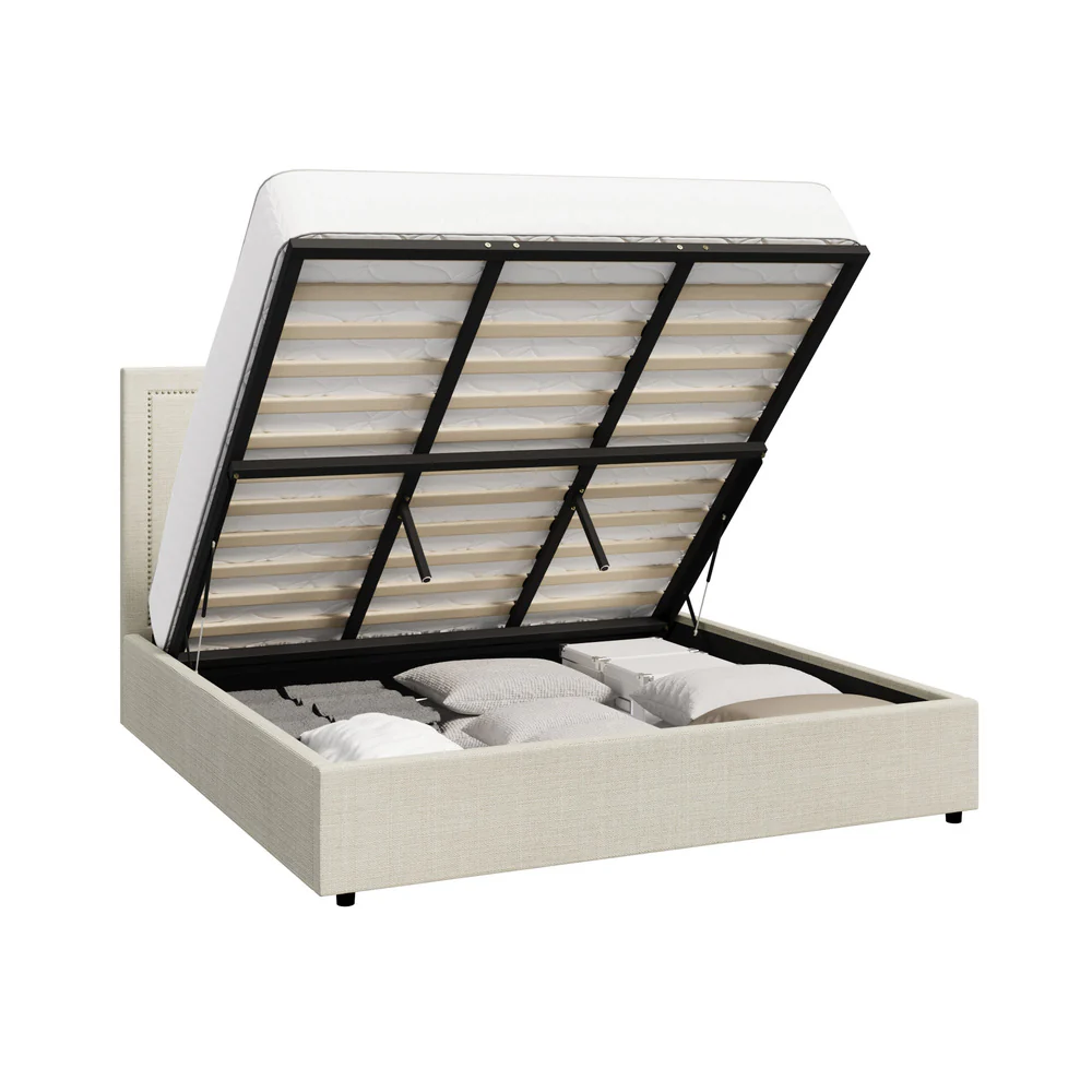 Mireille Gas Lift Storage Bed Frame - King - Image 6