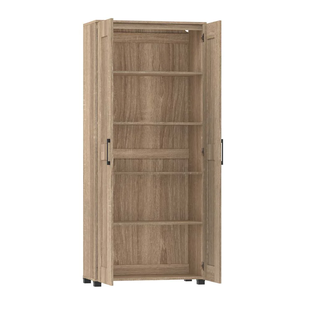 Montreal 2 Door Tall Cupboard - Light Sonoma Oak - Image 5