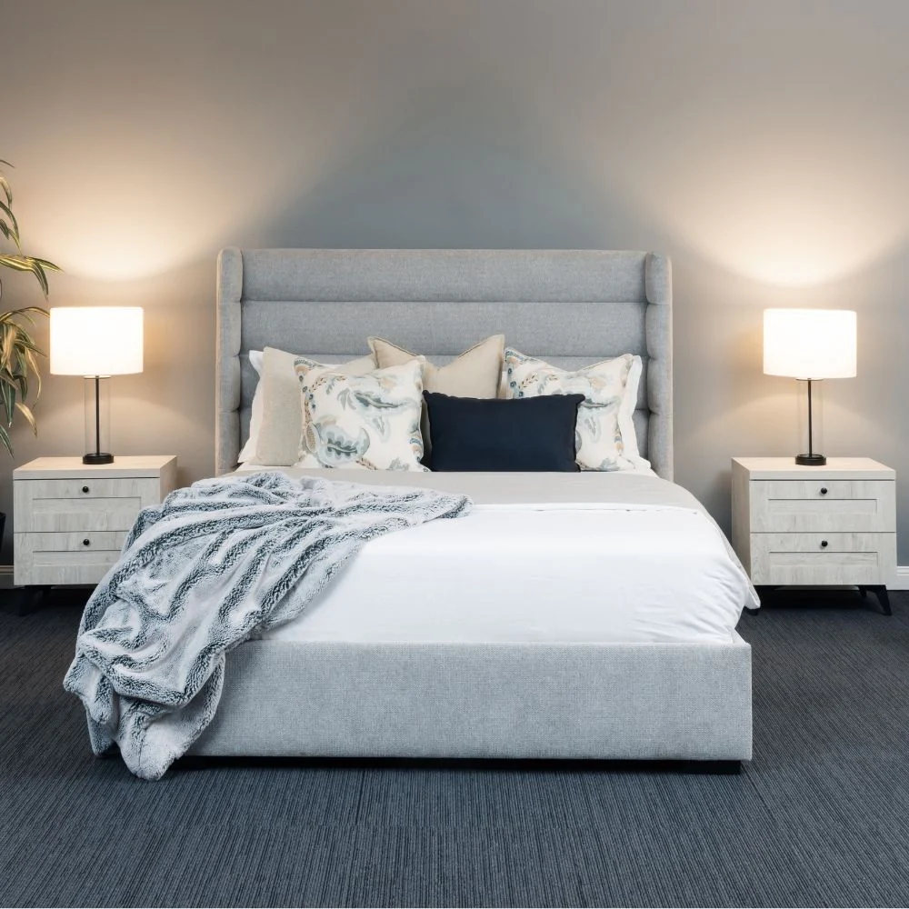 Mosman Gas Lift Upholstered King Bed Frame - Image 9