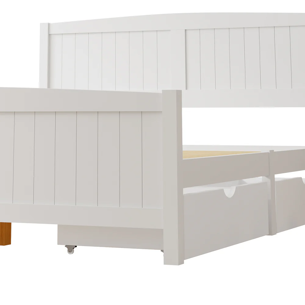 Nala Bed Frame with Trundle Drawers White - Image 8
