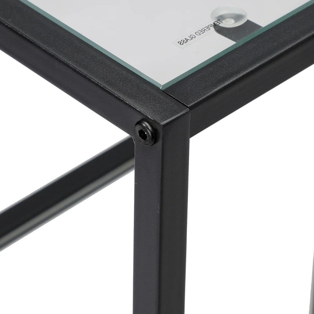 Nova 3 Shelves Console Table Black - Image 8