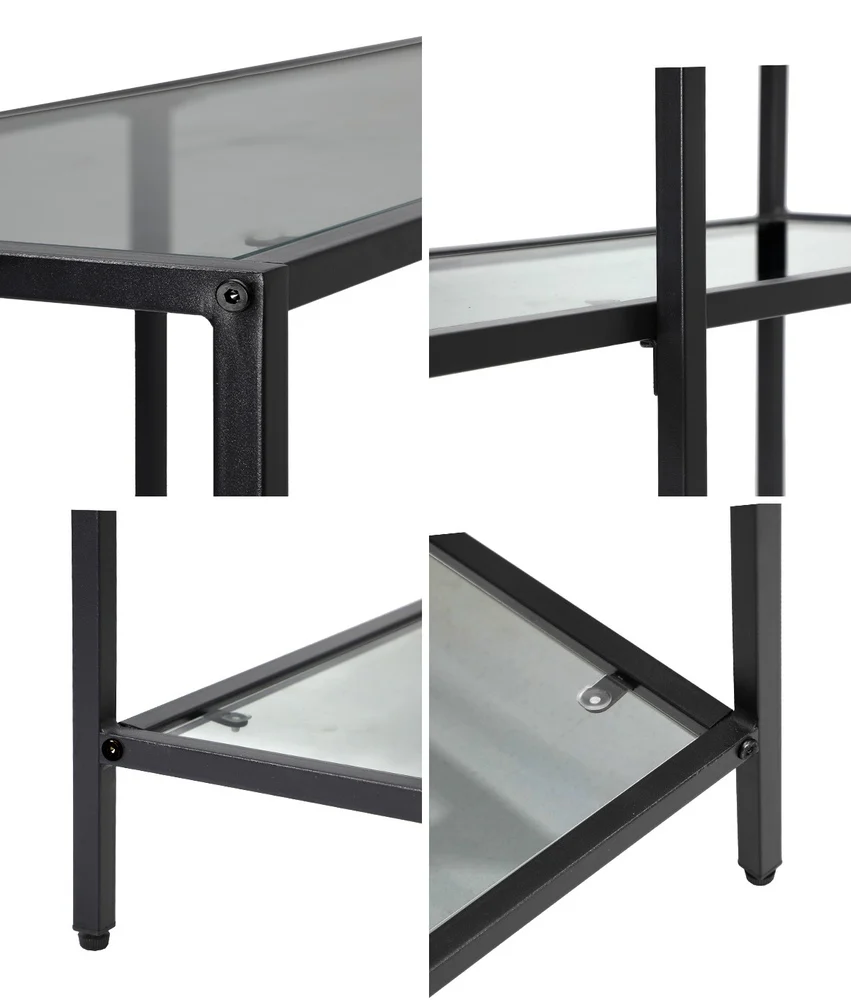 Nova 3 Shelves Console Table Black - Image 9