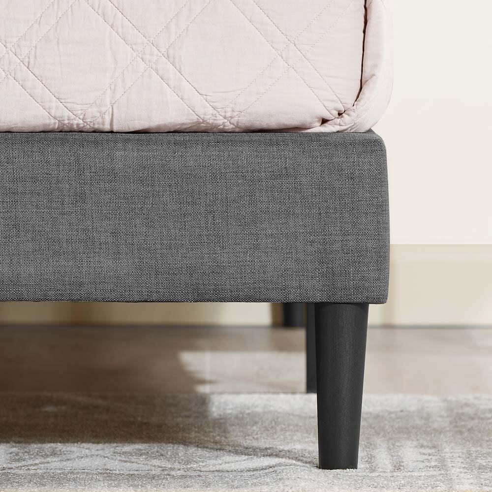 Olivia 30cm Upholstered Queen Bed Frame Dark Grey - Image 4