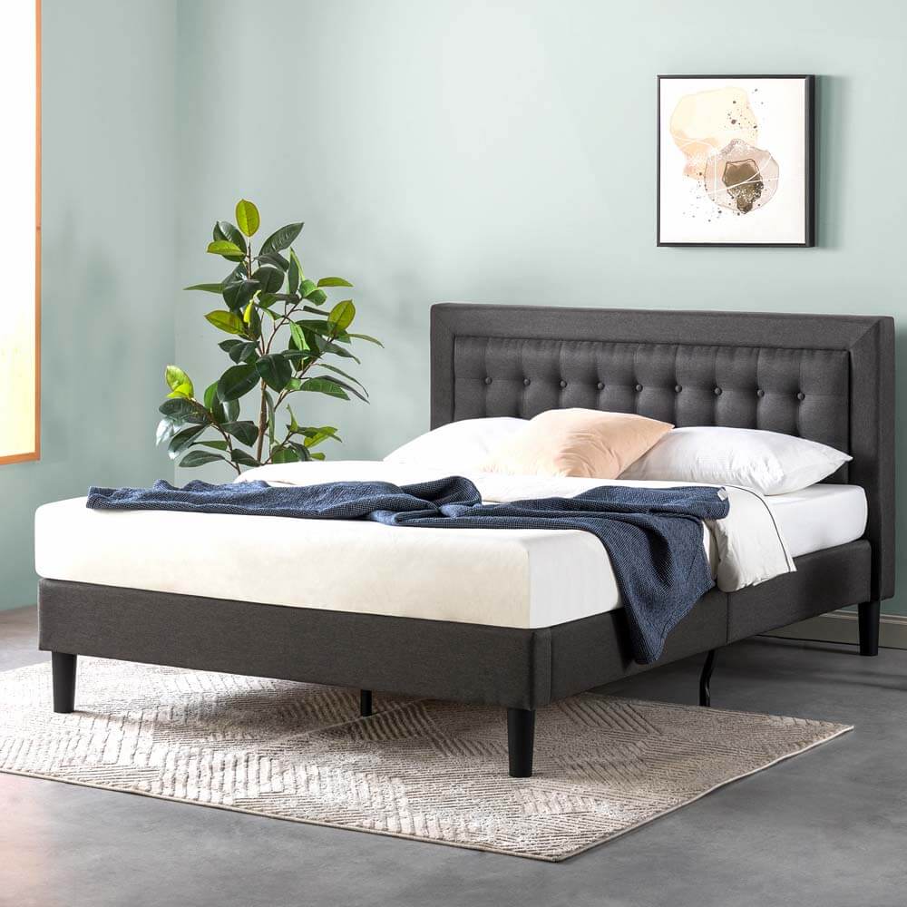 Rochelle Queen Bed Frame Dark Grey - Image 3