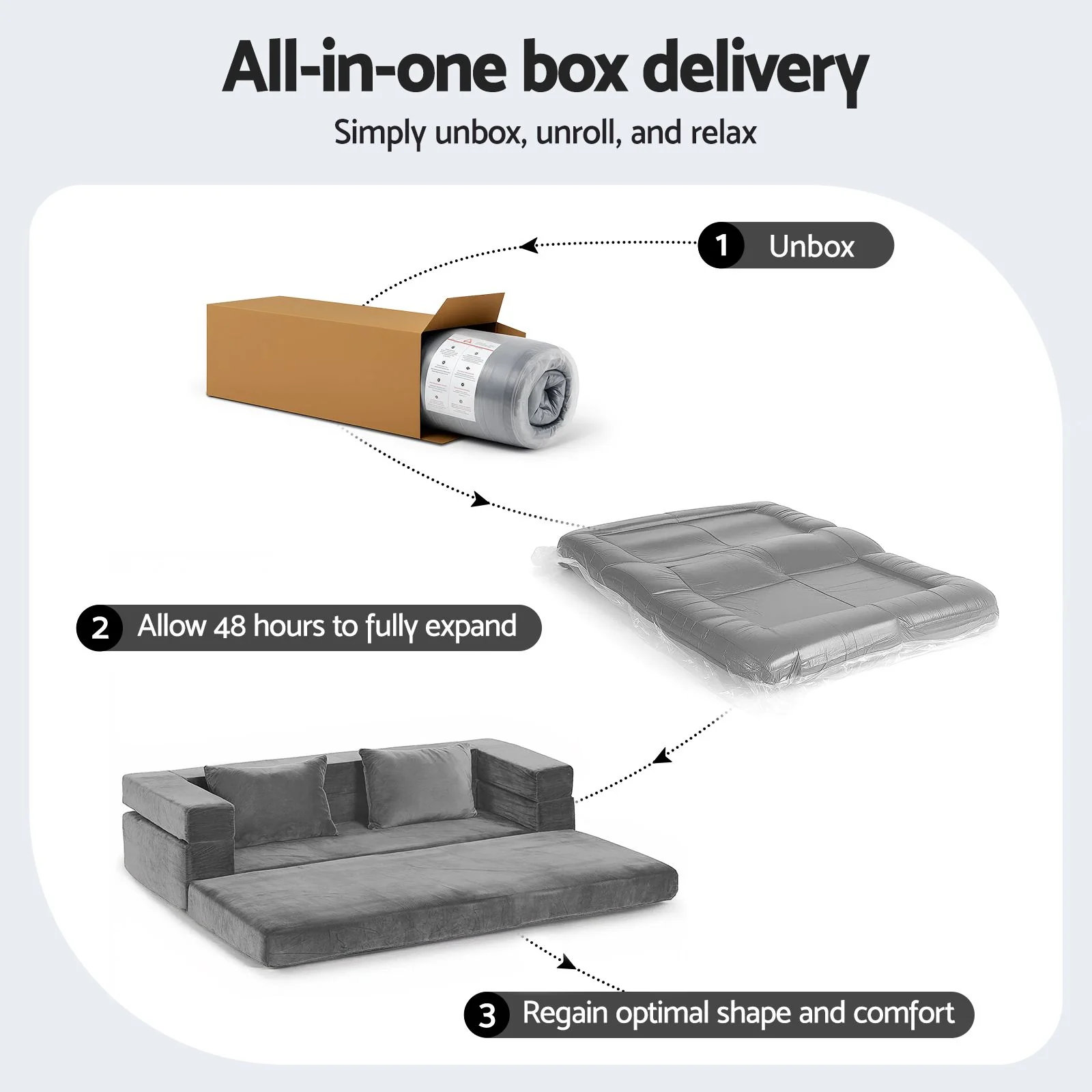 Serrano Double Sofa Bed Grey - Image 11