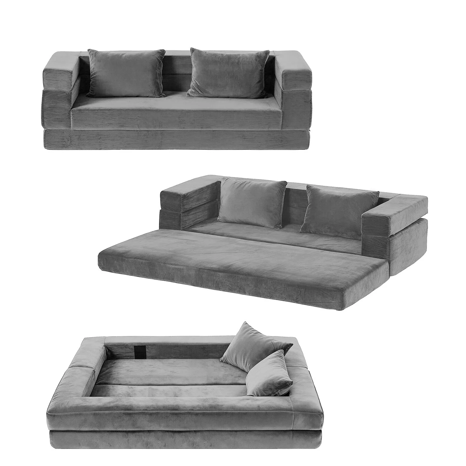 Serrano Double Sofa Bed Grey - Image 4