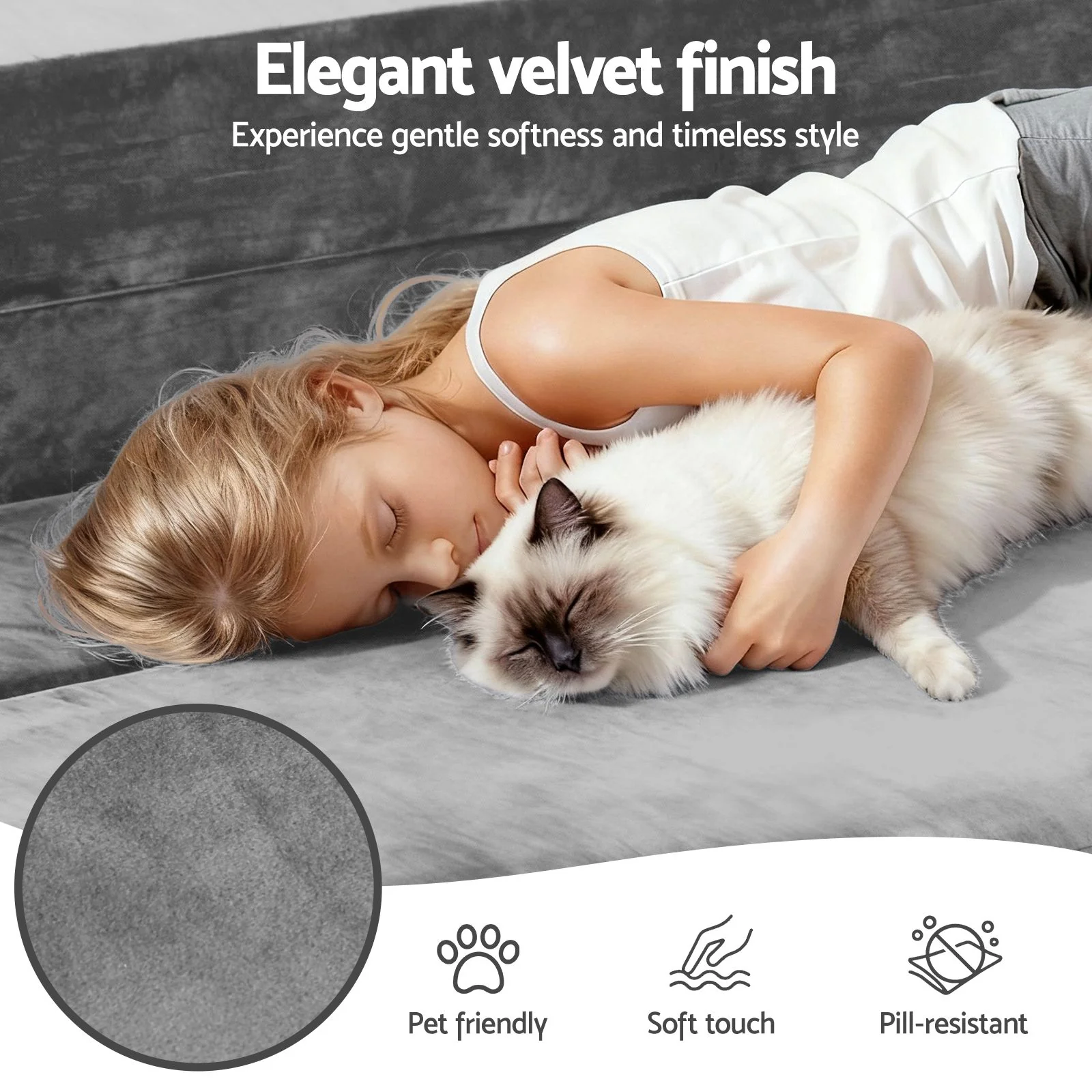 Serrano Double Sofa Bed Grey - Image 9