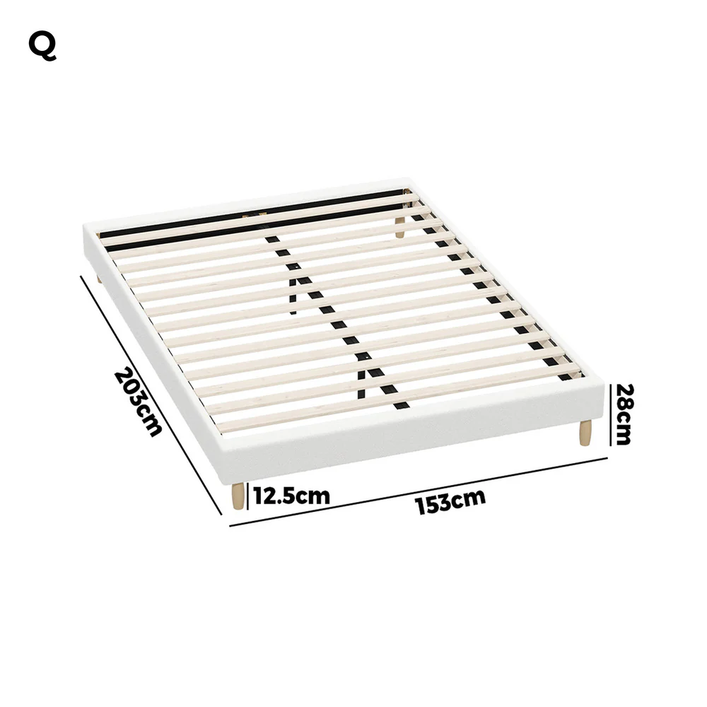 Siena Boucle Bed Base - Queen - Image 9