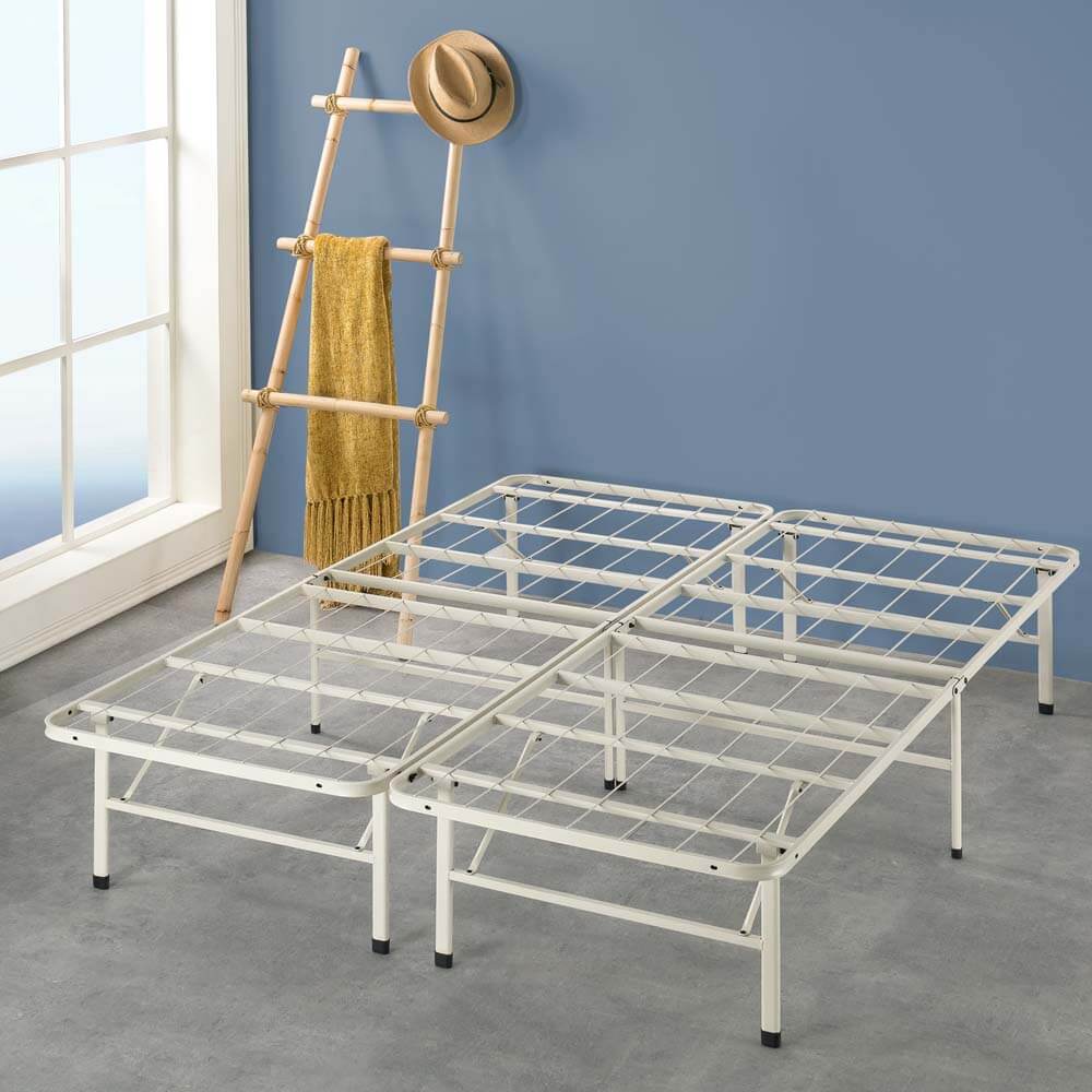 SmartBase Folding Metal Bed Base White Double - Image 3