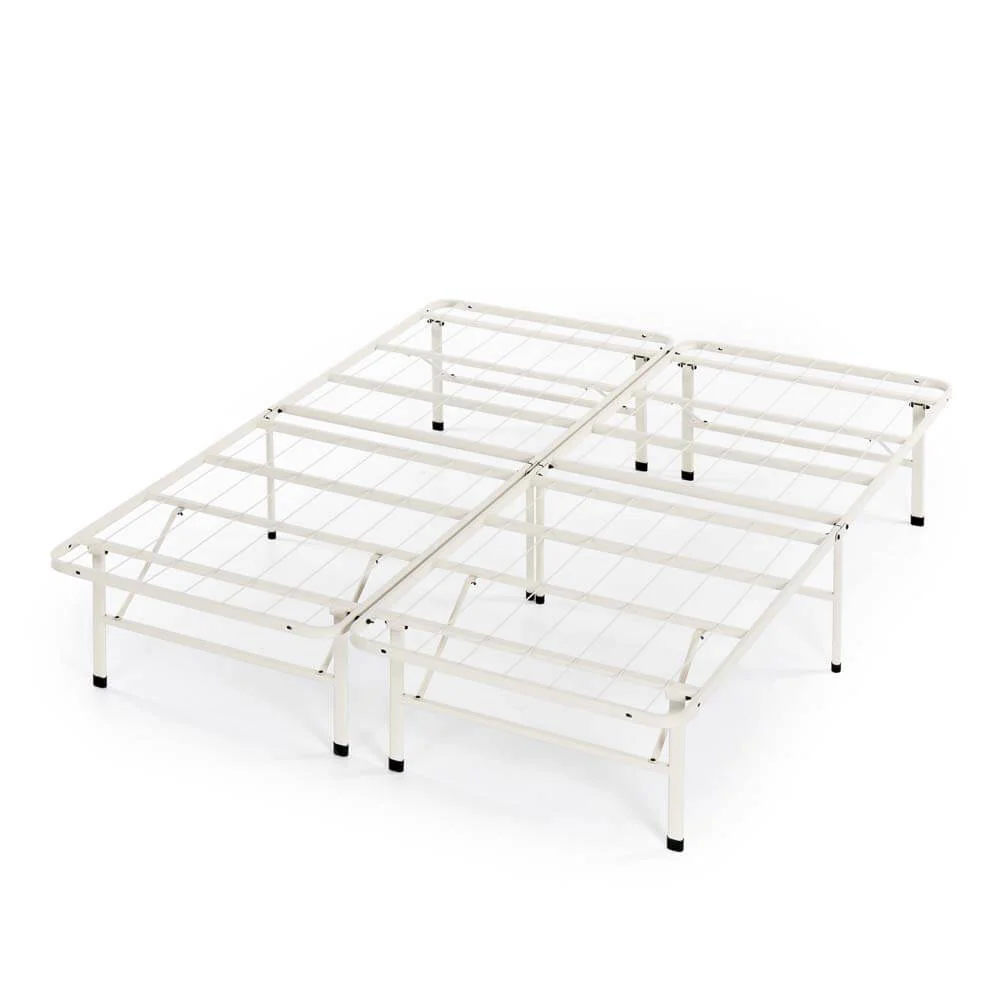 SmartBase Folding Metal Bed Base White Queen - Image 3