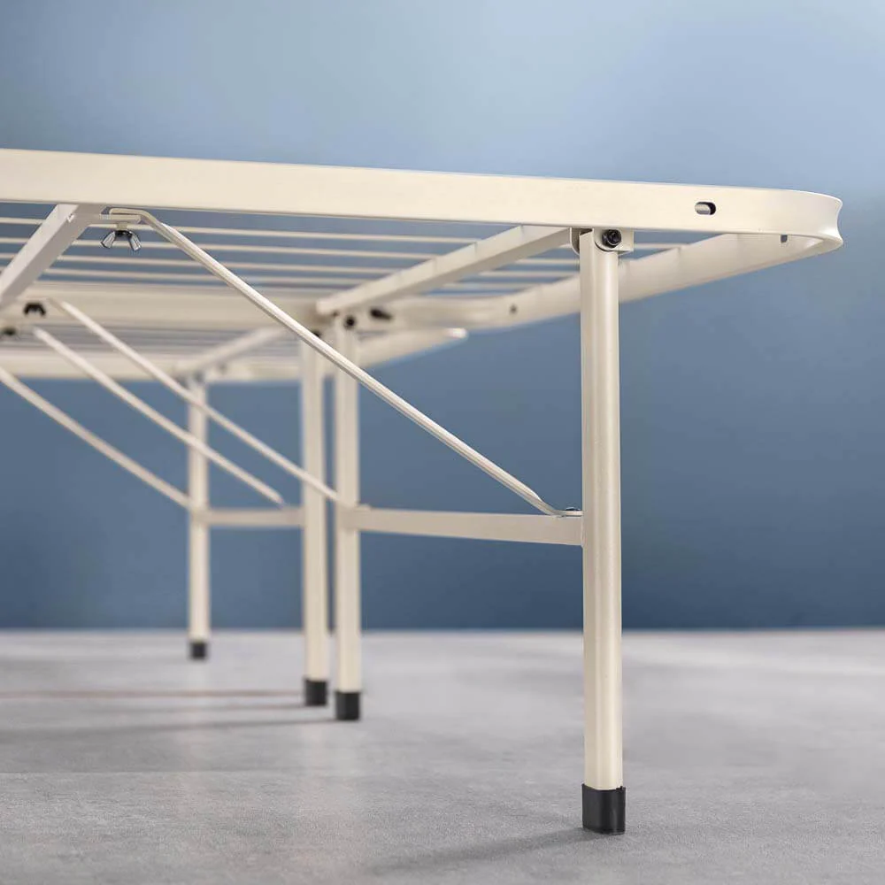 SmartBase Folding Metal Bed Base White Queen - Image 9