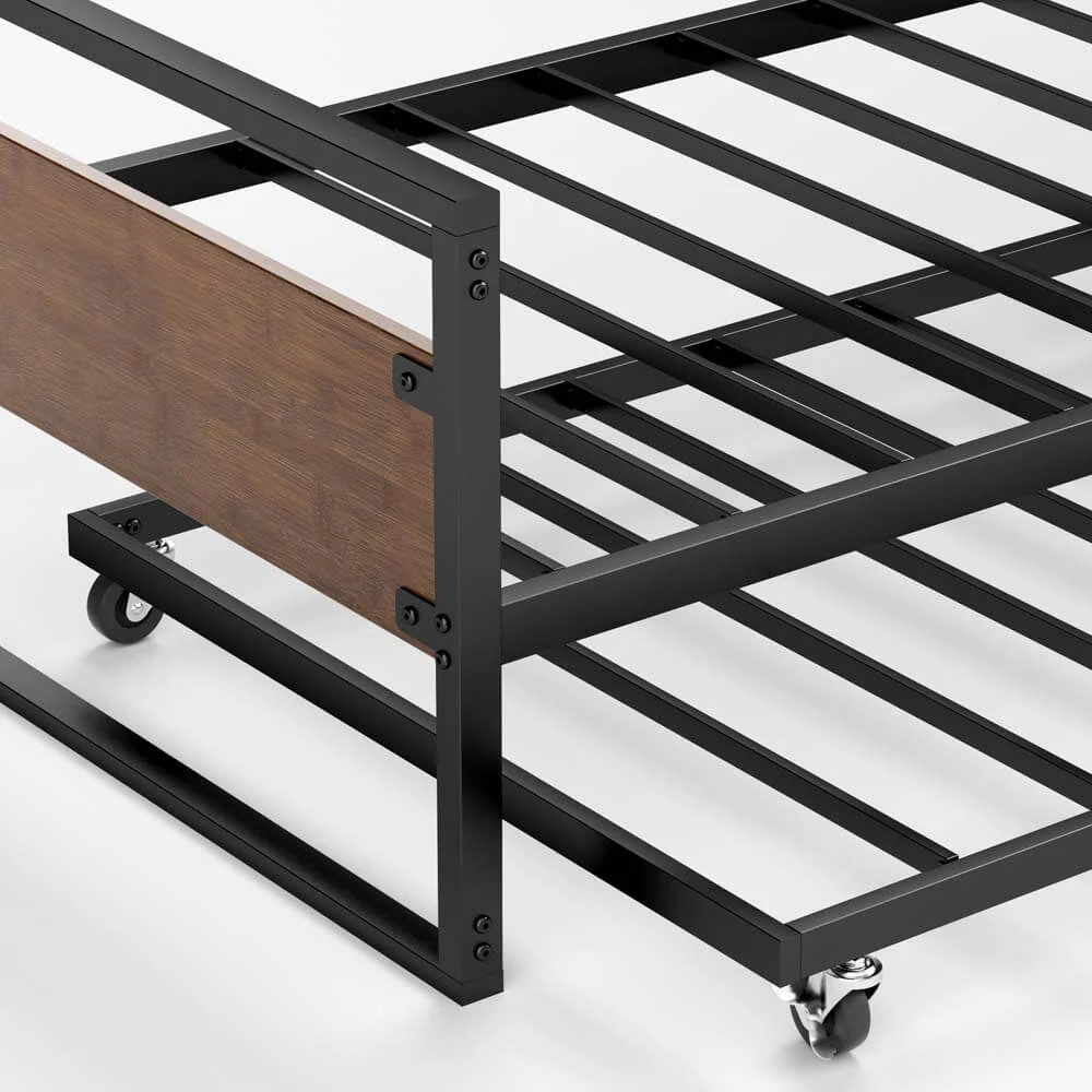 Suzanne Ironline Bamboo Wood and Metal Daybed and Trundle Black - Image 8