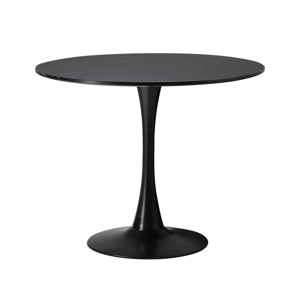 Titan Marble Dining Table Black - Image 9