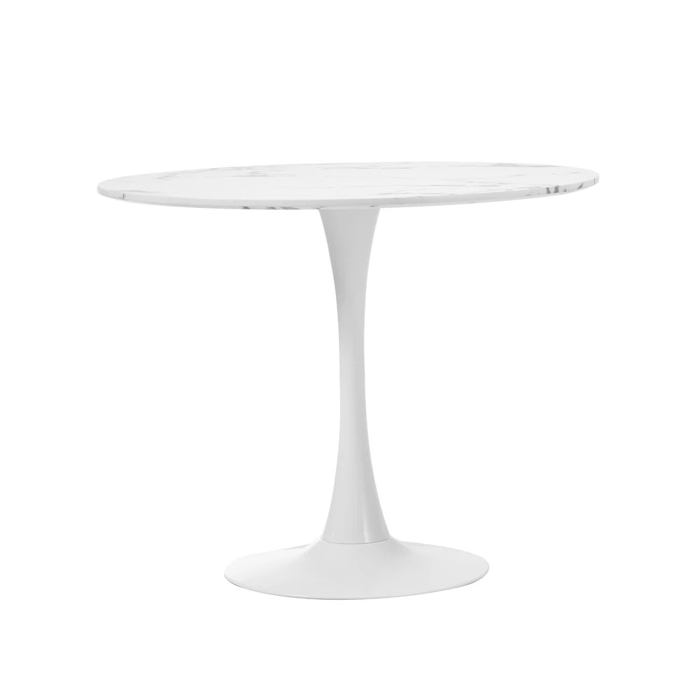Titan Marble Dining Table White - Image 3
