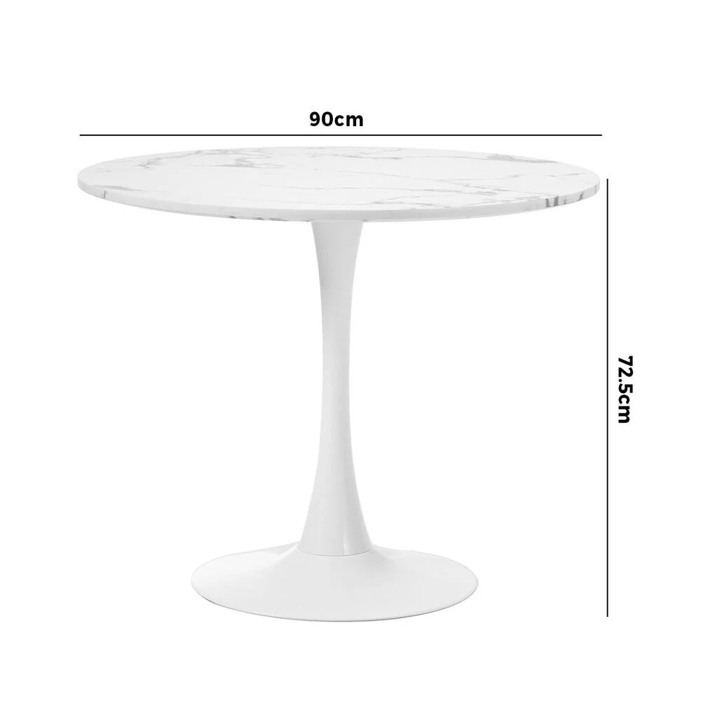 Titan Marble Dining Table White - Image 4