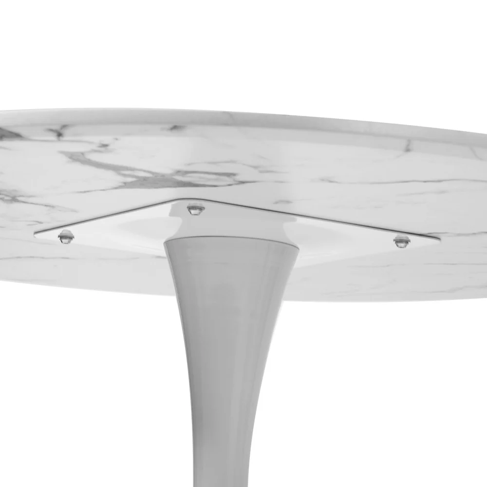 Titan Marble Dining Table White - Image 6