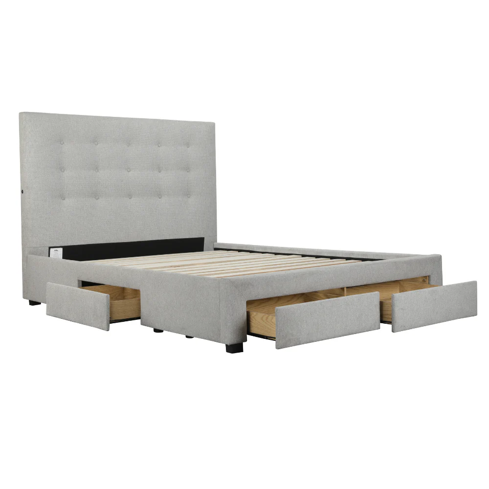 Torquay Storage Queen Bedframe Pewter - Image 4