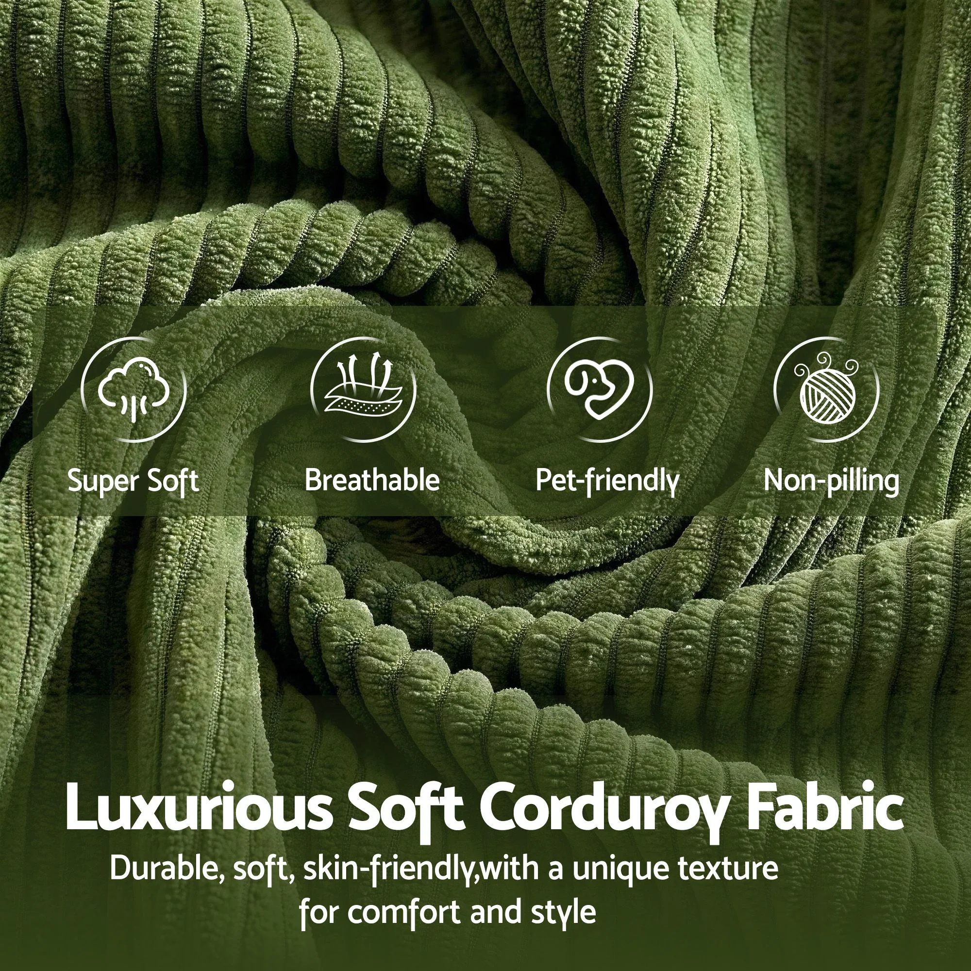 Valerio 4-seater Sofa Bed Green - Image 5