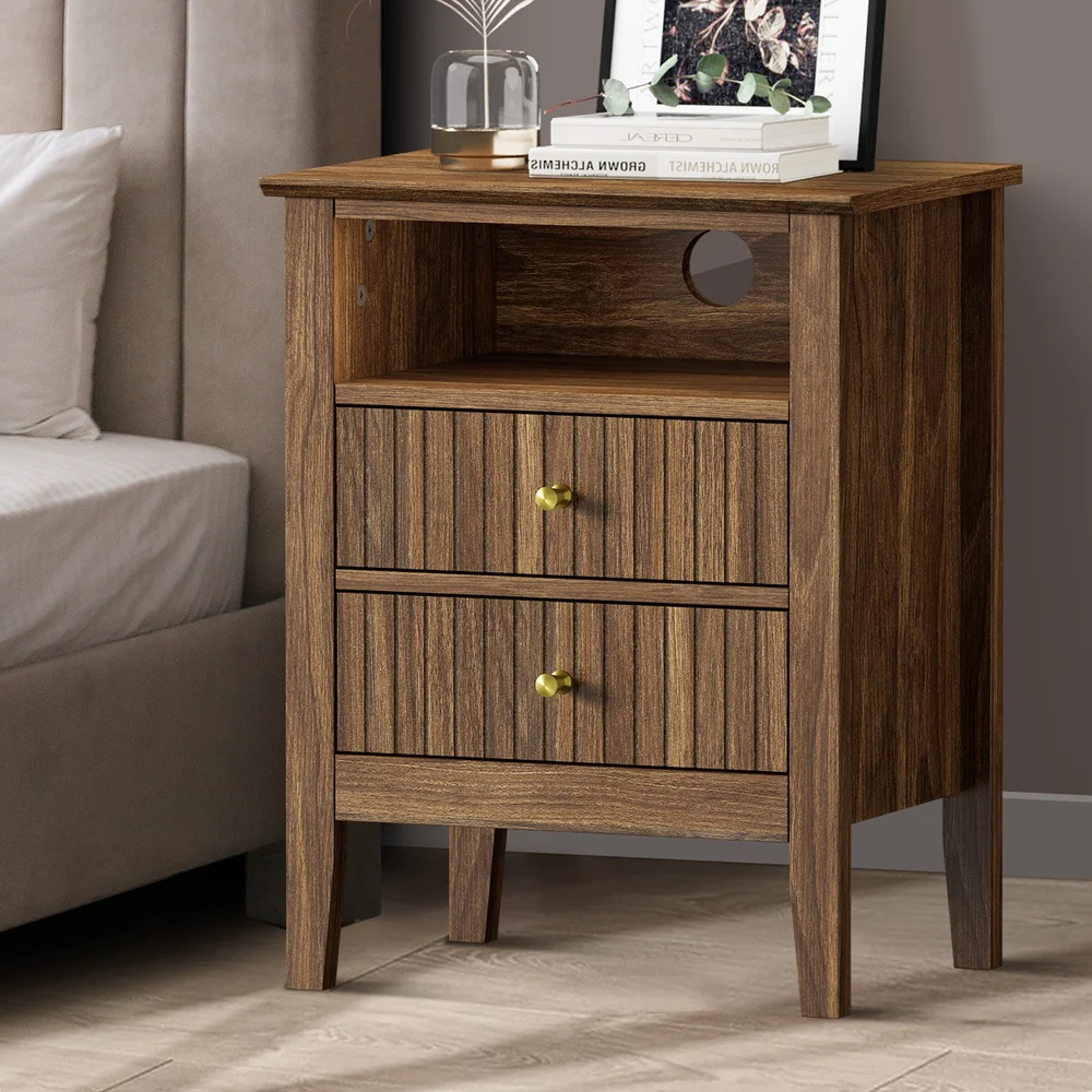Vera Bedside Table with Shelf - Image 2