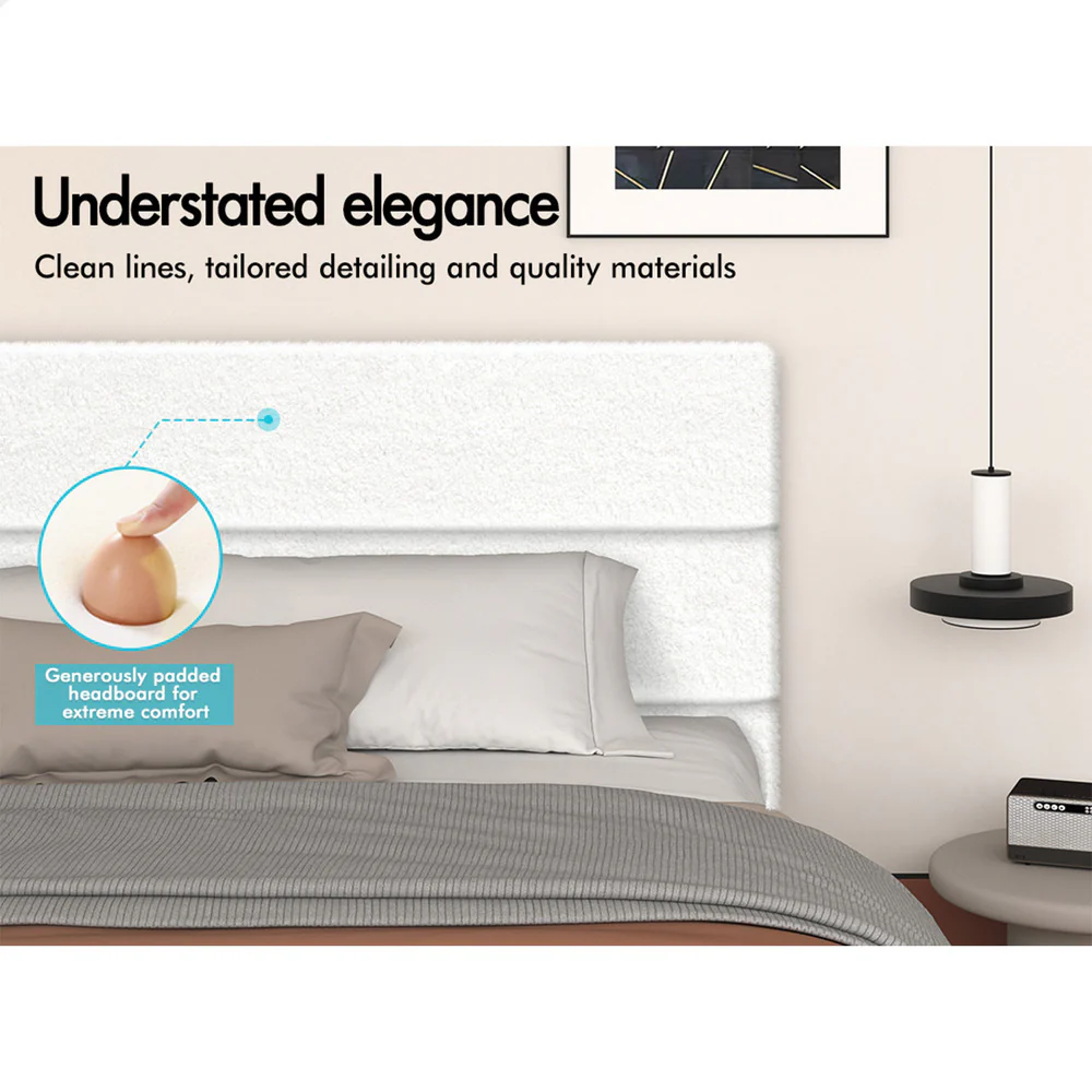White Aurora Boucle Gas Lift Bed - Image 4