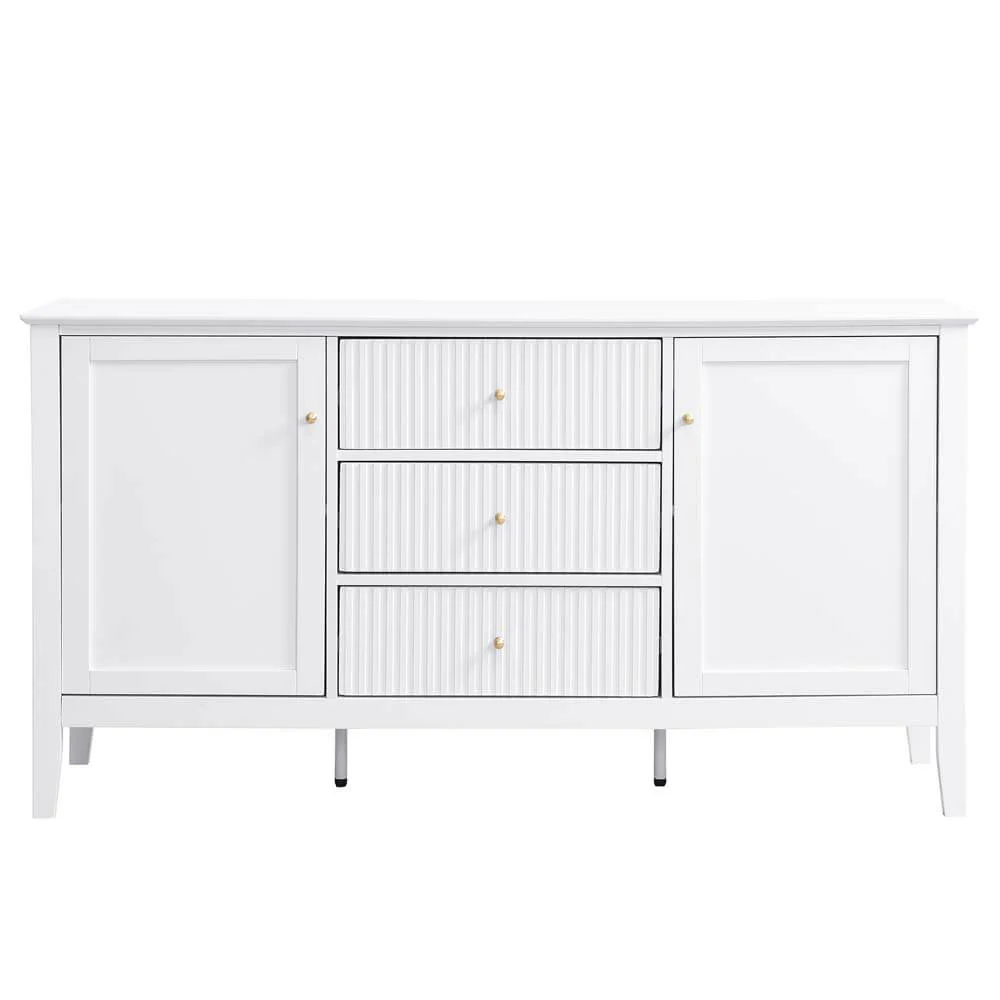 Zara Fluted Buffet - White - Image 6